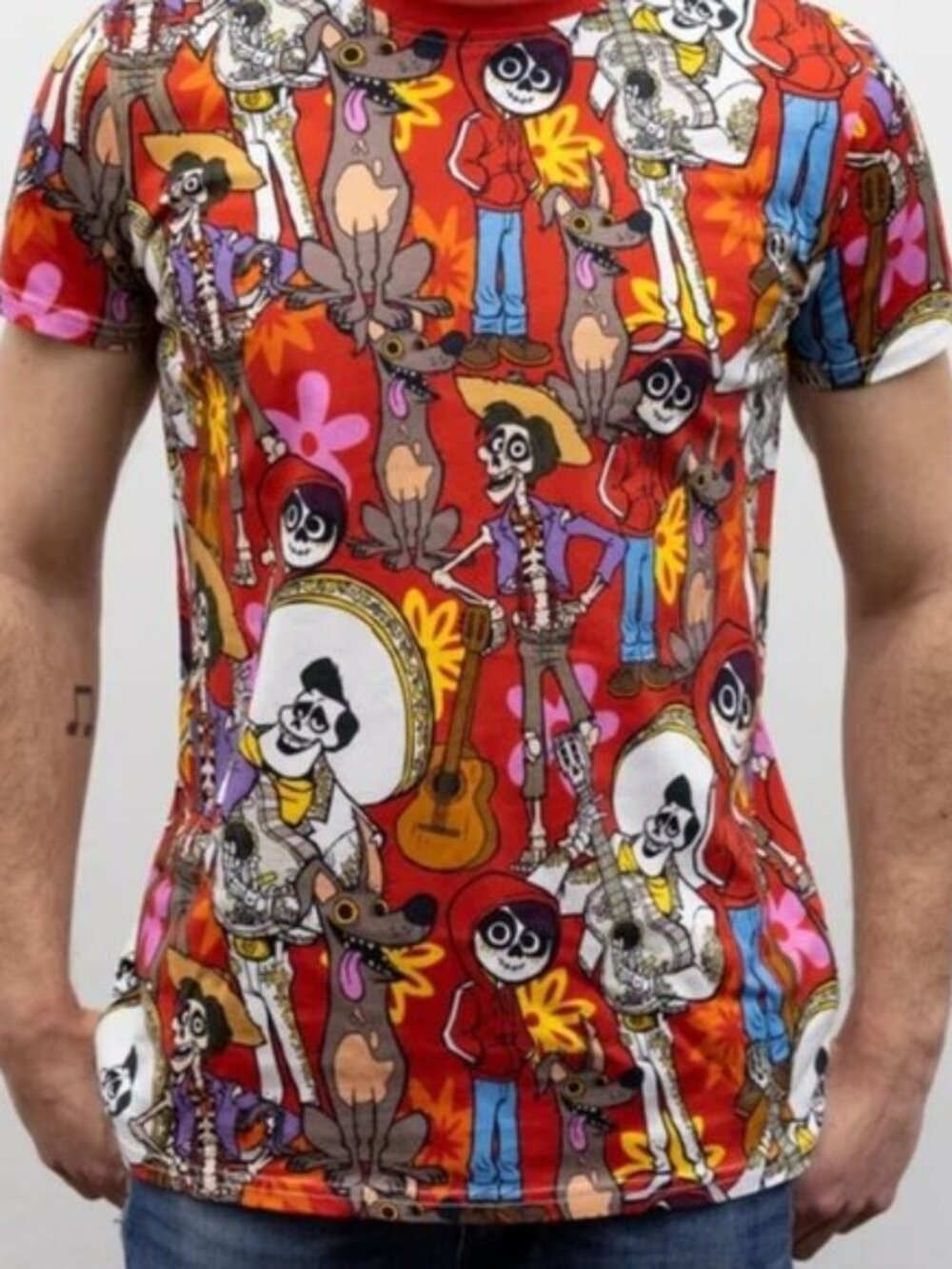 Pixar x Cakeworthy | Coco All over Print Short Sleeve Tee | Size Large